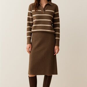 Graham Striped Poli Pullover V-Neck Sweater New